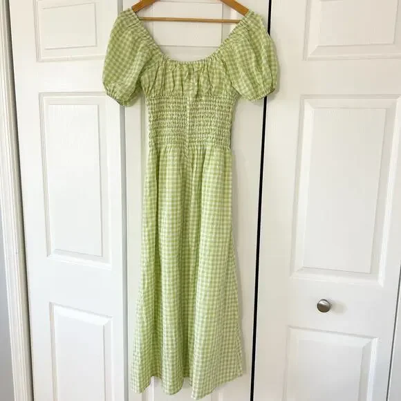 NWOT Princess Polly More Than Butterflies Maxi Dress Green Gingham Size US 2 - Picture 8 of 11